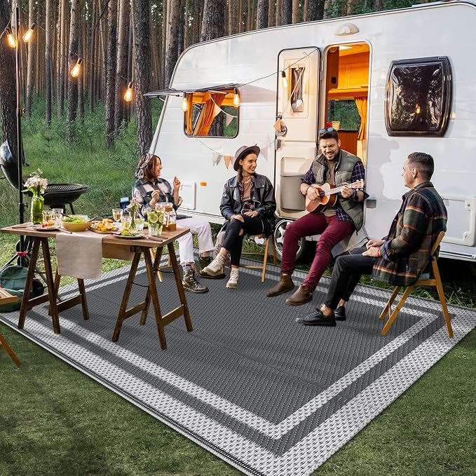 HappyTrends, Outdoor Rug, Patio Rug, Reversible Portable Outdoor Plastic Straw - Image 3