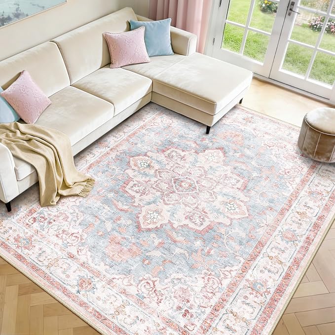 CAPALOCA Machine Washable Rugs Nursery Rug 8x10 Cute Girl Non Slip Low Pile - Image 9