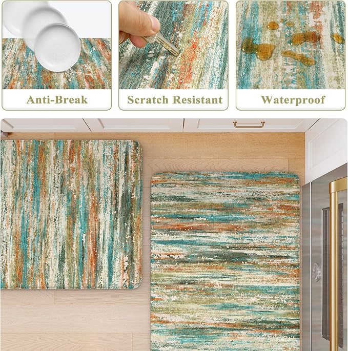 KIMODE Kitchen Mats for Floor Anti Fatigue 20"x47"+20"x32", Farmhouse Kitchen - Image 6