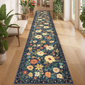 DUKINO 2x12 Washable Runner Rug, Ultra Soft Floral Runner Rug by DUKINO