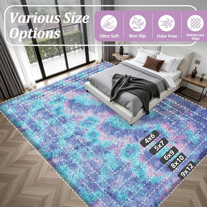 8x10 Area Rugs for Living Room Bedroom: Ultra Soft Fluffy Shag Rug Upgrade - Image 9