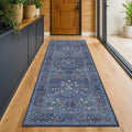 Dark Blue 3x10 Extra Long Wide Runner Rug by HazoHaus