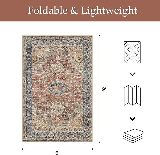 GENIMO Outdoor & Indoor Area Rug 6'x9', Waterproof, Non-Shedding, Easy Cleaning - Image 2