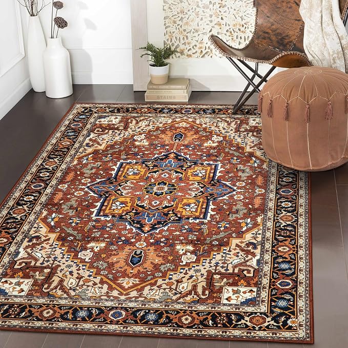 Moynesa Ultra-Thin Washable Oriental Area Rug by Moynesa