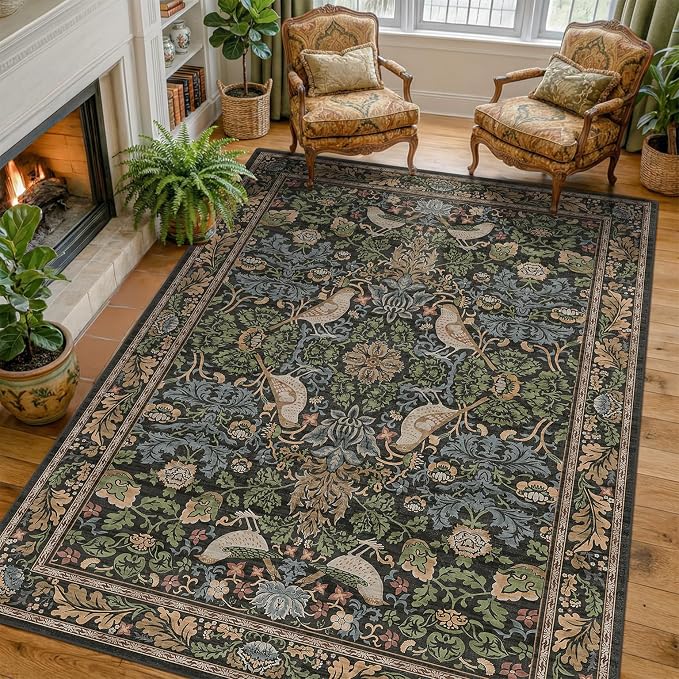 Hazo Haus Vintage Floral Area Rug 5x7 - Image 3