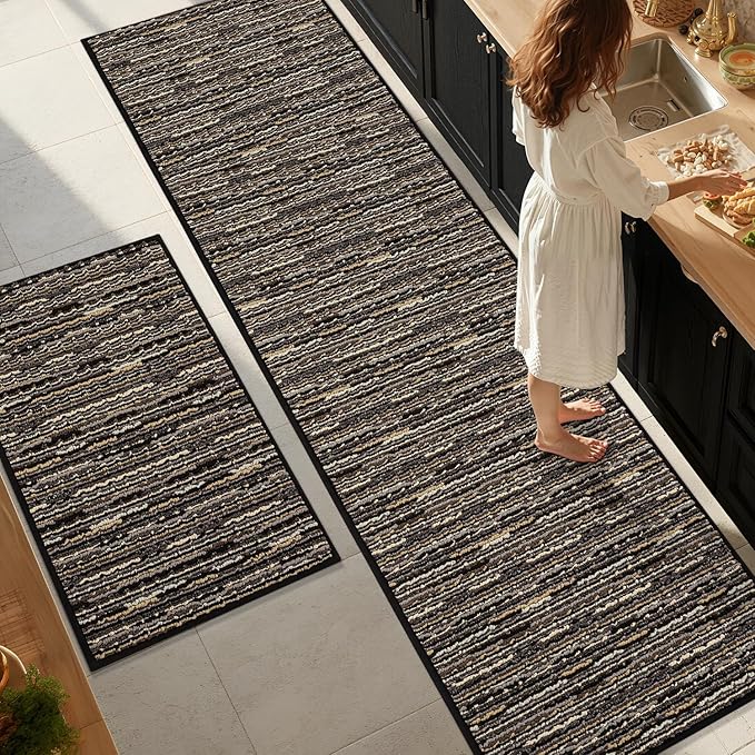 Kitchen Rugs Sets of 2-Non Slip Kitchen Mats by BSICPRO