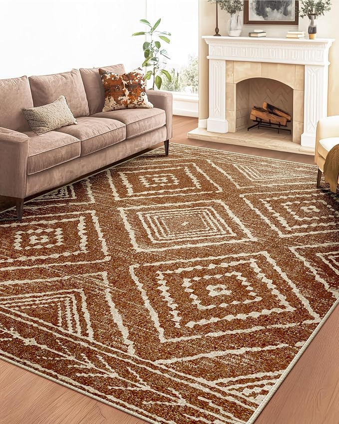BESTSWEETIE Area Rug 6x8 Rug Machine Washable Non-Slip Low Pile Print Pattern by BESTSWEETIE