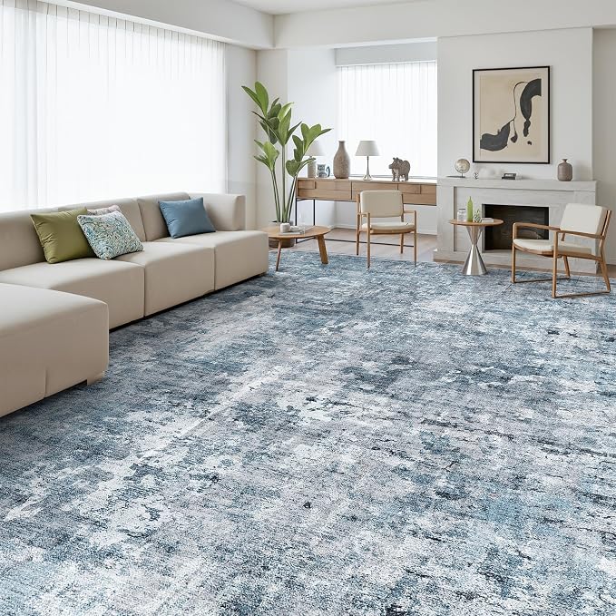 Soalmost 10x14 Area Rugs for Living Room, Non Slip Machine Washable Vintage Rugs - Image 2