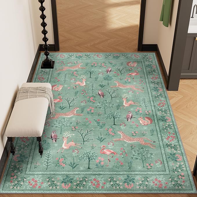 DUKINO 4x6 Rug, Washable Animal Area Rug - Image 4