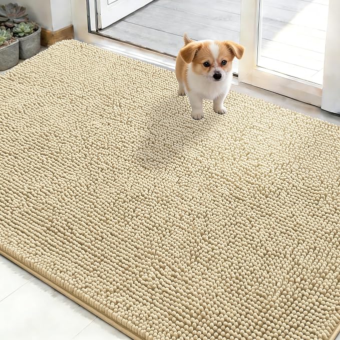 OLANLY Dog Door Mat for Muddy Paws 50x30, Absorbs Moisture and Dirt, Absorbent by OLANLY