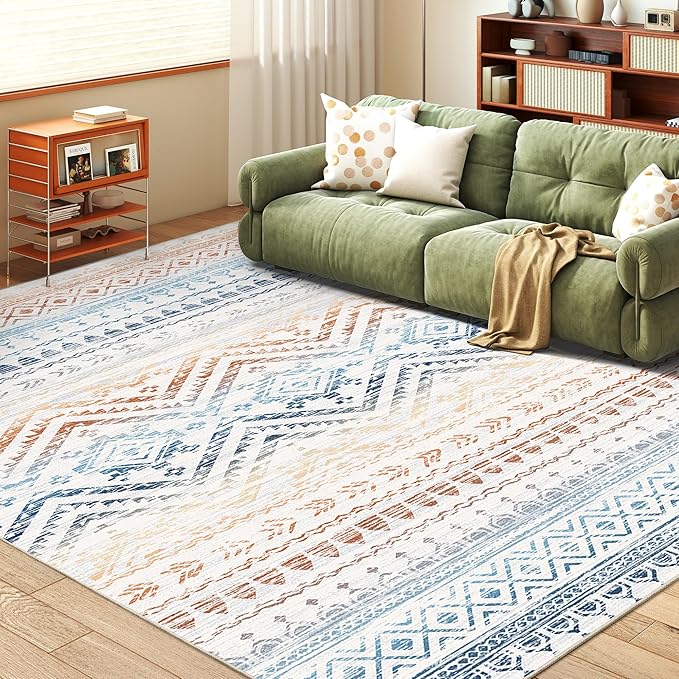 Miukiki 6x9 Area Rug for Living Room Moroccan Washable Rugs Non Slip Indoor by Miukiki