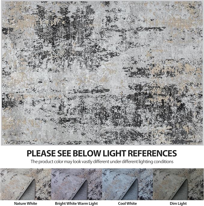 10x14 Area Rugs for Living Room Rug Washable: Abstract Large Rug Indoor Modern - Image 6