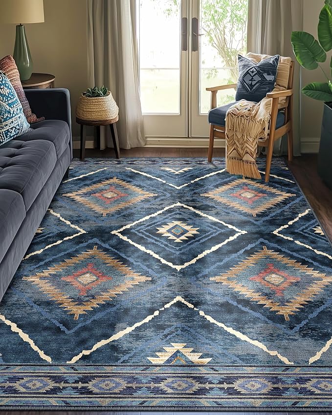 BESTSWEETIE Area Rug 6x9 Rug Machine Washable Non-Slip Low Pile Print Pattern by BESTSWEETIE
