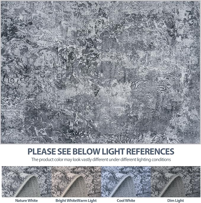 4x6 Area Rugs for Living Room Rug Washable: Abstract Rug for Dining Room - Image 7