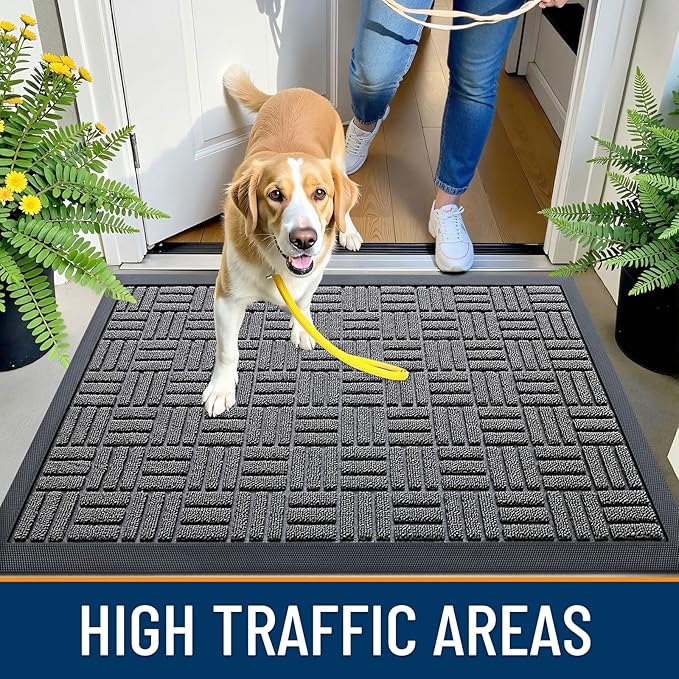 OLANLY Front Door Mat Outside Entrance 71x47, Heavy Duty Sturdy Natural Rubber - Image 6