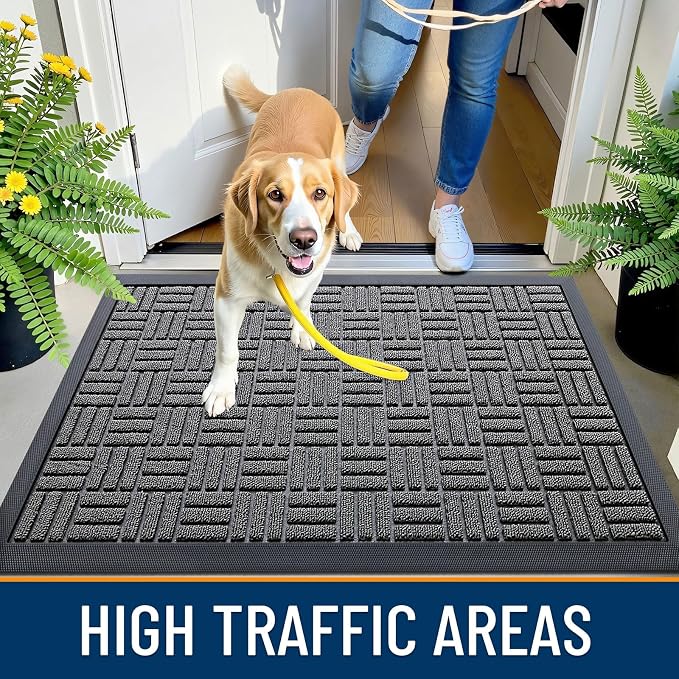 OLANLY Front Door Mat Outside Entrance 35x23, Heavy Duty Sturdy Natural Rubber - Image 6