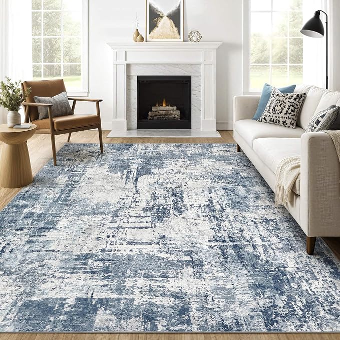 7x9 Area Rug Living Room: Washable Large Abstract Modern Soft Rug Stain by LOONGRUG