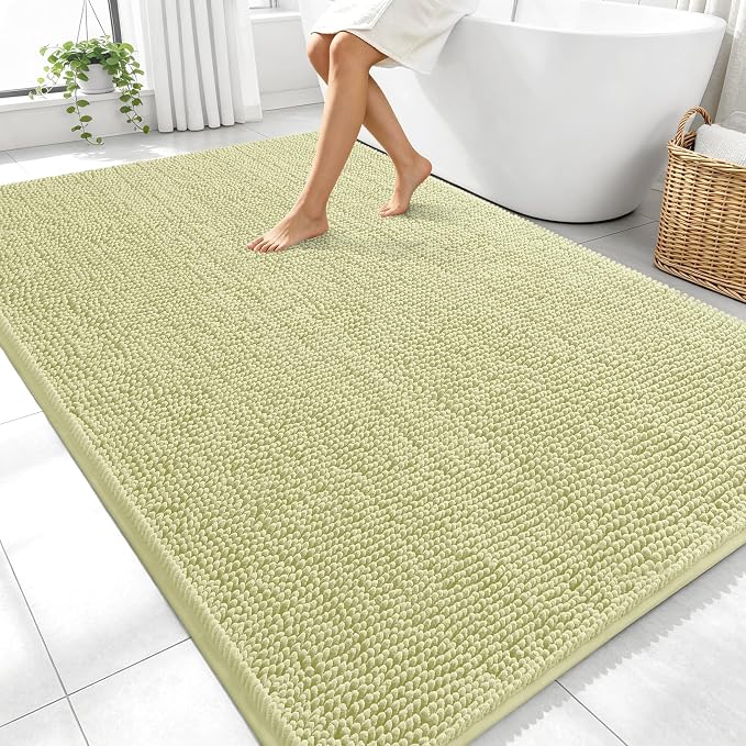 OLANLY Large Bathroom Rugs 70x46, Extra Soft Absorbent Chenille Bath Rugs by OLANLY