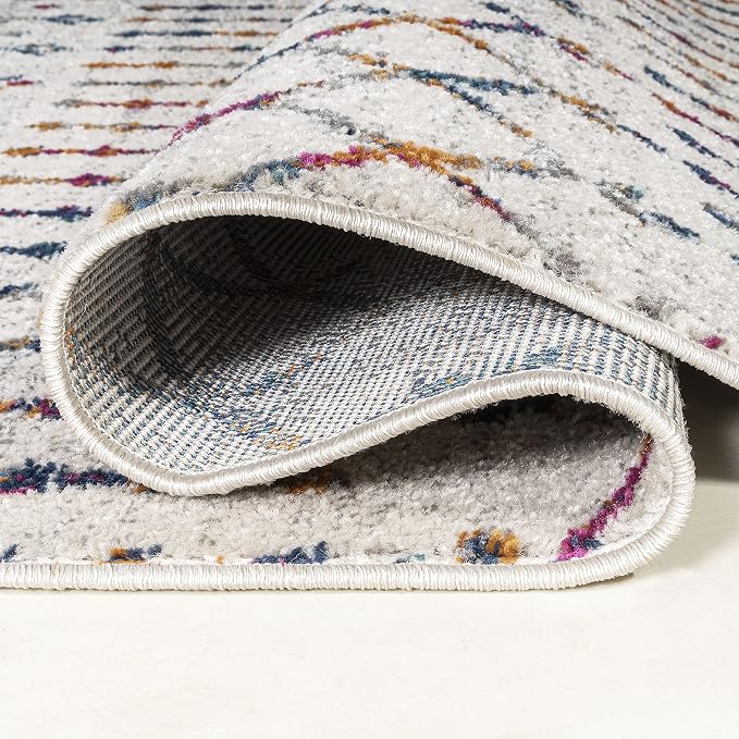 JONATHAN Y Boho Vintage Diamond Cream/Multi Indoor Area Rug 8X10 ft, Moroccan - Image 8