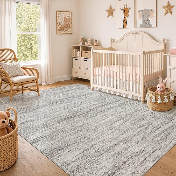 Nakagishi 10X12 Area Rugs Living Room: Washable Large Vintage Rug Neutral - Image 7