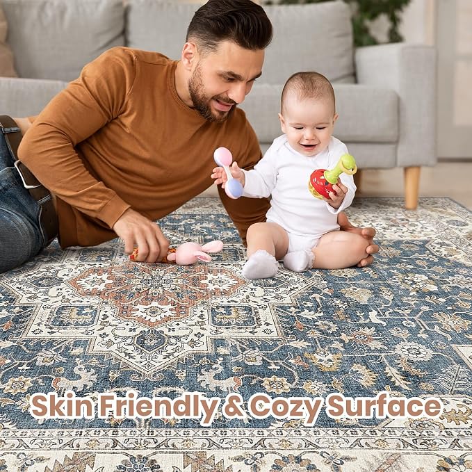 Vintage Living Room Area Rug 8x10 - Image 4
