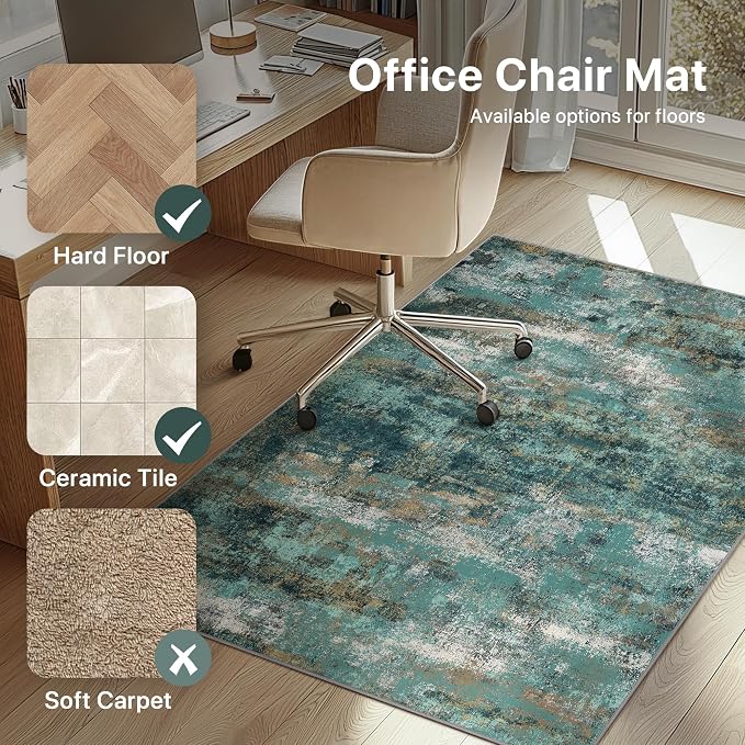 36"x48" Office Chair Mat for Hardwood Tile Floor, Under Desk Carpet Protector - Image 3