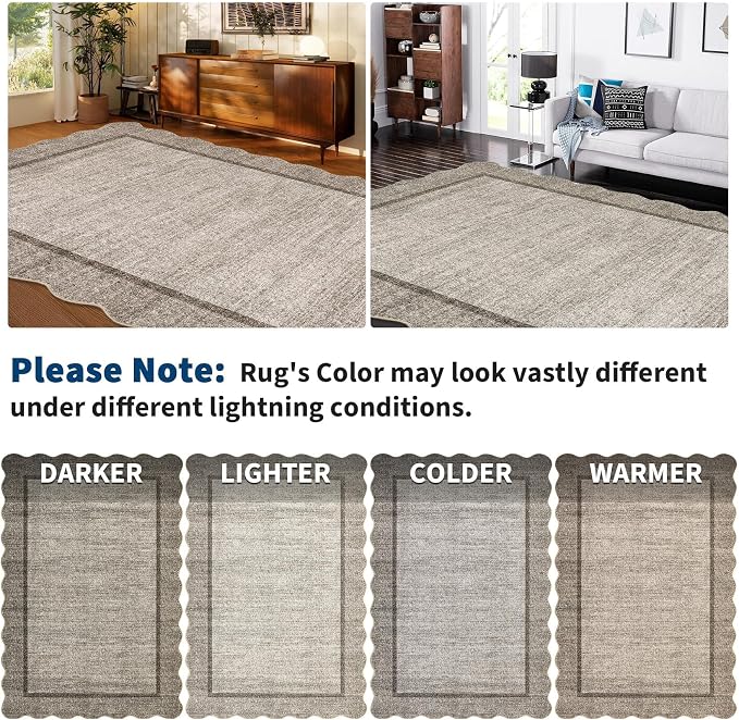 GarveeHome Scalloped Living Room Rug 5x7 Area Rug Washable Area Rug - Image 8