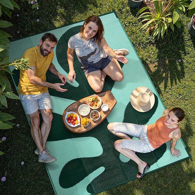 Lahome Plastic Coastal Coral 9x12 Outdoor Rug, Large Waterproof Outdoor Rug - Image 7
