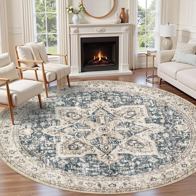 Tortania 4' Round Area Rug Living Room Rugs by Tortania