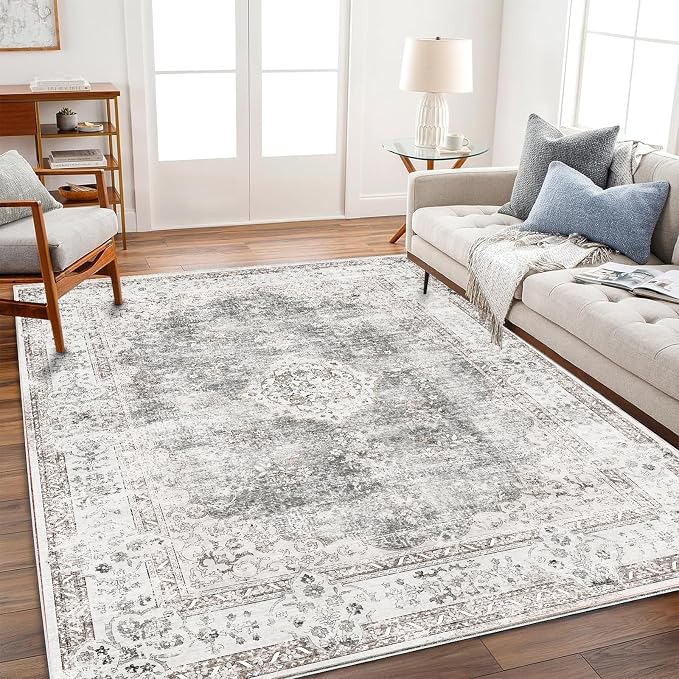 CHAMPLANT Area Rug 6'x9' Washable Vintage Traditional Floor Cover Thin Retro by CHAMPLANT