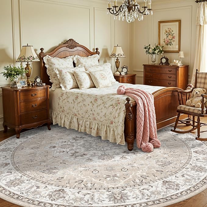 Washable 8ft Round Area Rug - Image 6