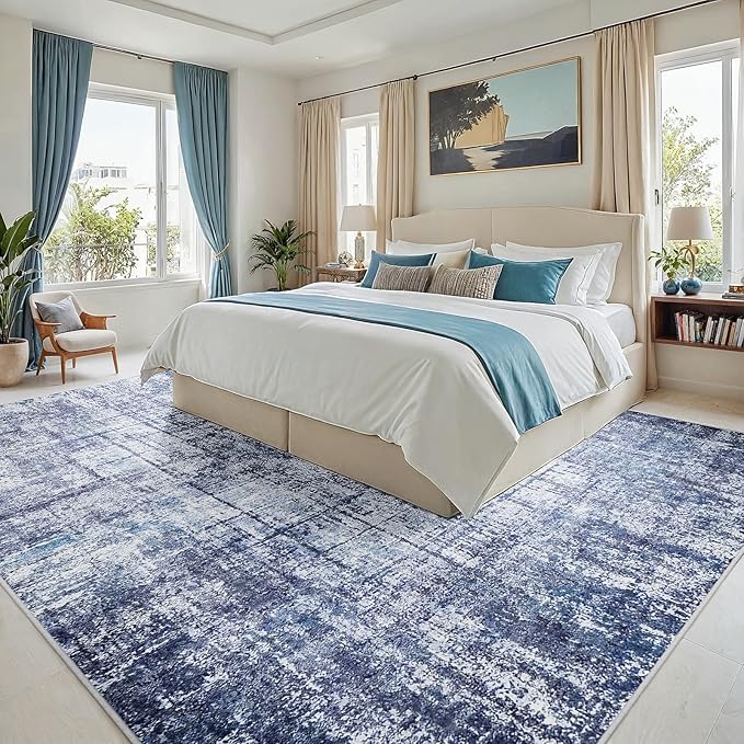 10x14 Area Rugs for Living Room Washable Rug: Anti-Skid Abstract Modern Living - Image 2