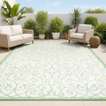 JONATHAN Y Vintage Filigree Indoor Outdoor Area Rug 8X10 Cream/Green, Madrid by JONATHANY