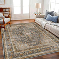 CHAMPLANT Washable Area Rug 9'x12' Retro Boho Design Non-Shedding Easy Care by CHAMPLANT