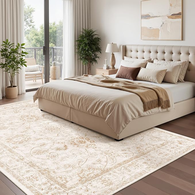 Madane 5x7 Area Rugs for Living Room, Washable Vintage Natural Rug - Image 2