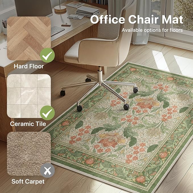 36"x60" Office Chair Mat for Hardwood Tile Floor, Under Desk Carpet Protector - Image 3