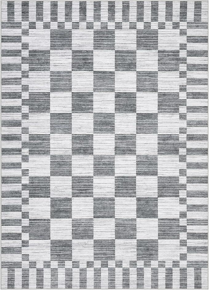 GarveeHome Grey Checkered Rug 4×6 Area Rugs - Image 4