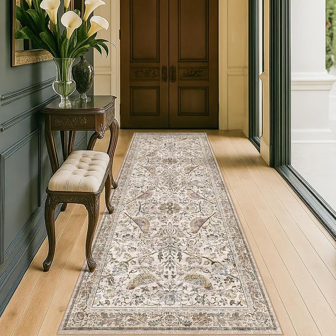 Hazo Haus Boho Moss 2'6"x10' Long Hallway Runner Rug by HazoHaus