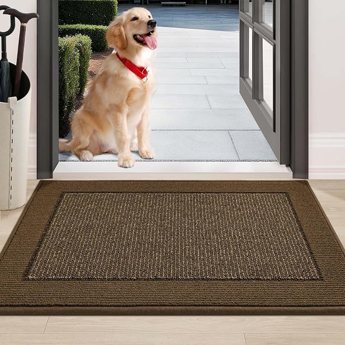 BEQHAUSE Indoor Door Mat 24" x 36", Dirt Trapper Door Mats Non-Slip Entryway by BEQHAUSE