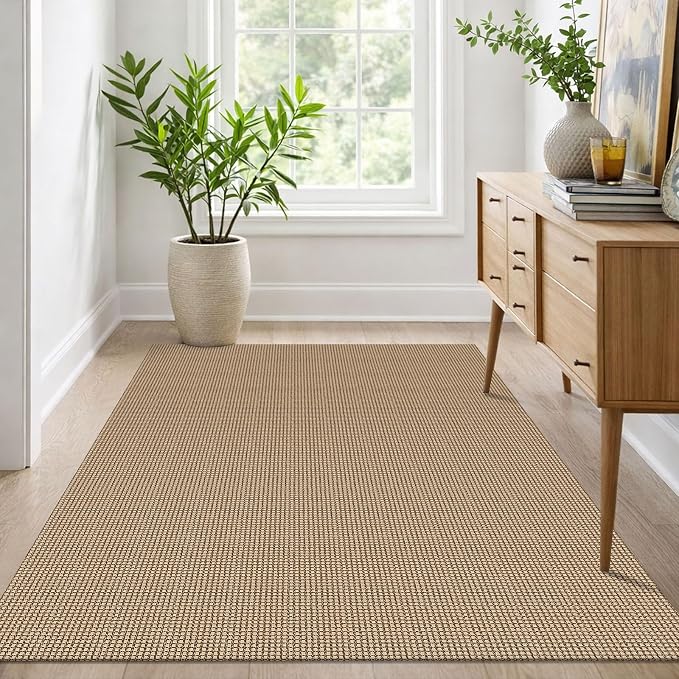 IOHOUZE Washable Area Rug 4x6 Non Slip Rubber Backed Woven Indoor Outdoor Rugs - Image 8