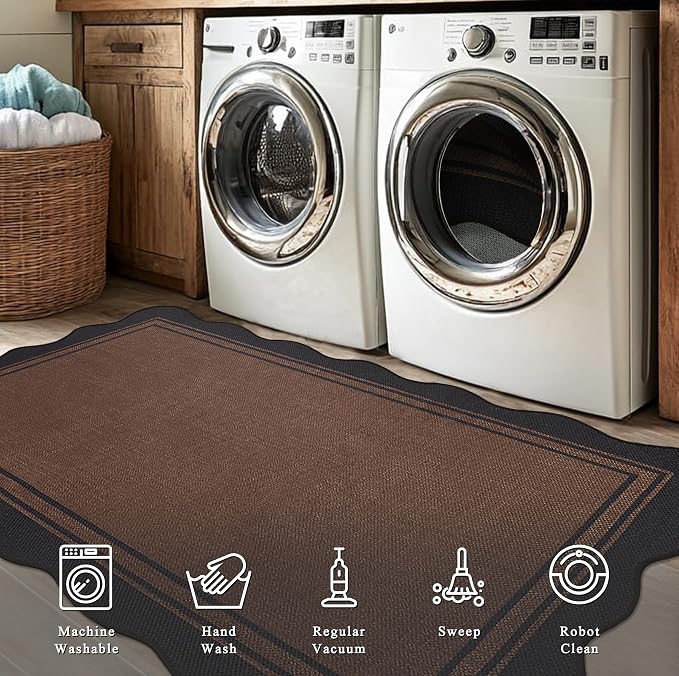 Easy Jute Kitchen Rug 2x3 Front Door Mat Washable Non Slip Entryway Rug - Image 7