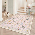 Soalmost Cat 4x6 Area Rugs for Baby Girl Nursery, Machine Washable Animal by Soalmost