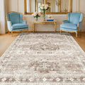Hazo Haus Washable Neutral Farmhouse Living Room Rug, 5x7 Area Rugs by HazoHaus