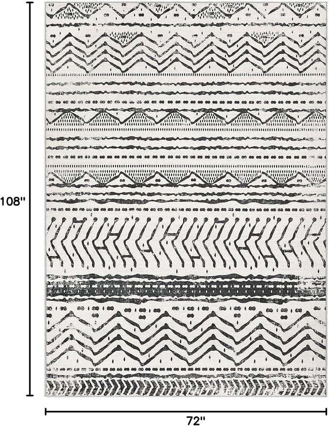 Nakagishi Area Rug Living Room Rugs: 6X9 Machine Washable Boho Large Neutral - Image 2