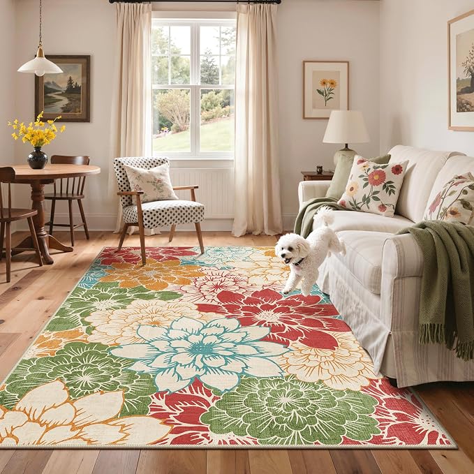 GENIMO Indoor Outdoor Area Rug 8'x10', Machine Washable Rugs - Image 4