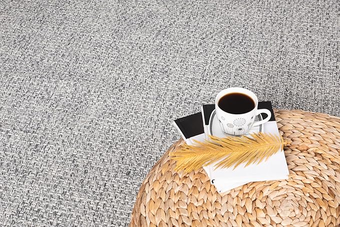 CAMILSON Easy Jute Rug 2x3, Indoor Outdoor Gray Color Farmhouse Area Rugs - Image 9
