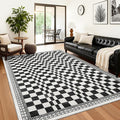 GarveeHome 5x7 Washable Rug for Bedroom Modern Abstract Checkered Carpets by GarveeHome