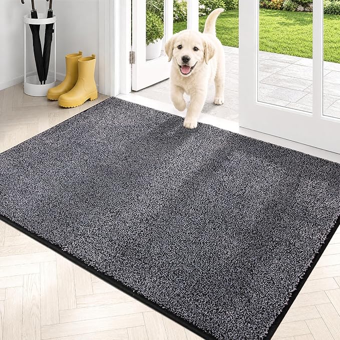 PURRUGS Dirt Trapping Door Mat 31.5" x 47", Non-Slip Machine Washable Entryway by PURRUGS