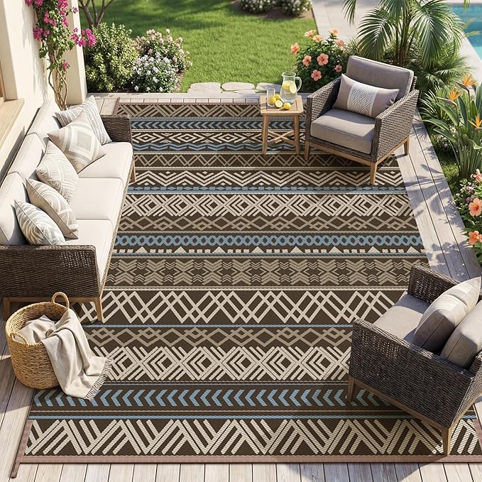 MontVoo Outdoor Rug Carpet Waterproof-Patio Rug Mat 6x9 Reversible RV Outdoor by MontVoo