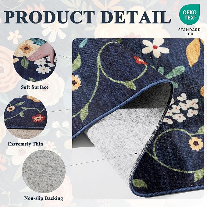 DUKINO 3x8 Runner Rug, Washable Rug - Image 4